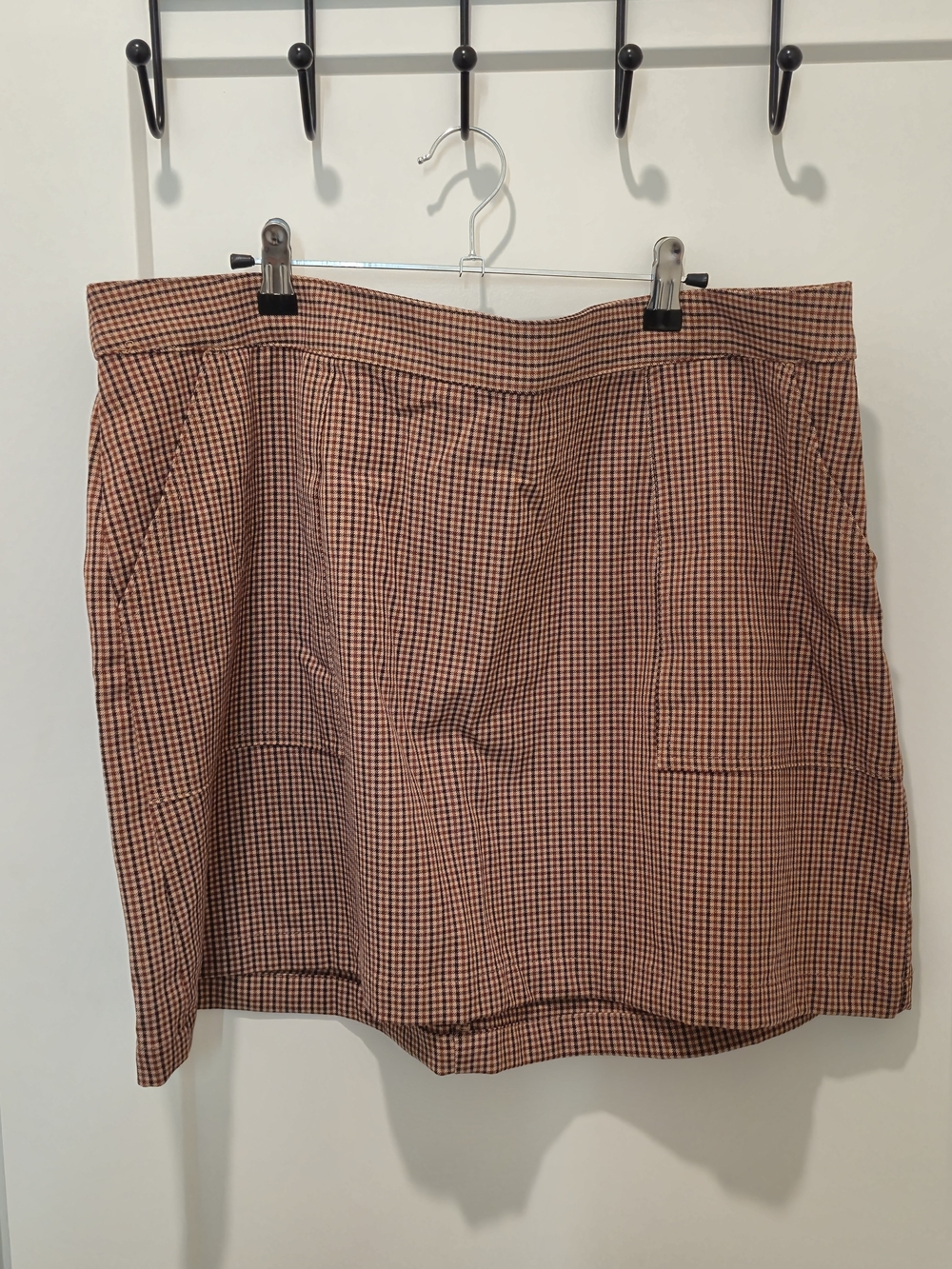 a new day Rust and Black Gingham Mini Skirt
